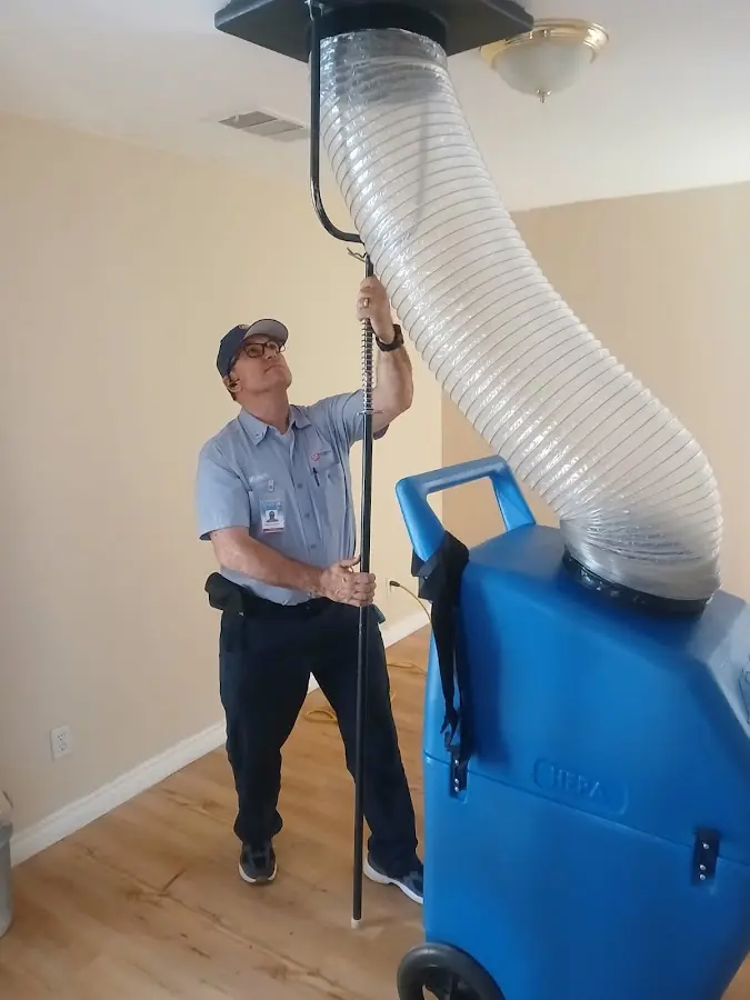 Mini Split Installation technician using HEPA equipment in Addison